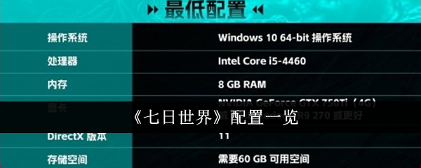 七日世界配置是什么-配置一览