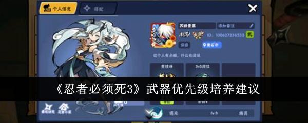 忍者必须死3武器优先级培养谁-武器优先级培养建议