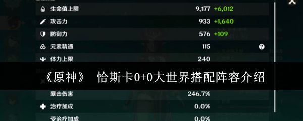 原神恰斯卡0+0大世界怎么搭配阵容-恰斯卡0+0大世界搭配阵容介绍